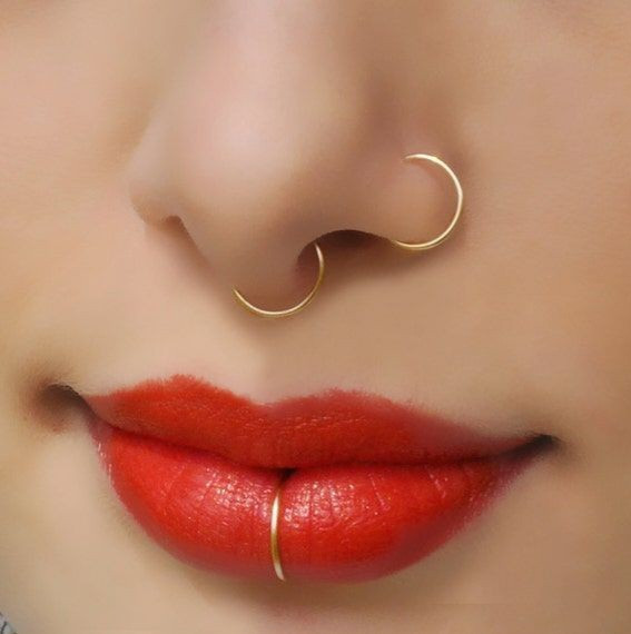 پیرسینگ حلقه کلیکر طلایی(گوش،لب،بینی،سپتوم،اسمایل)