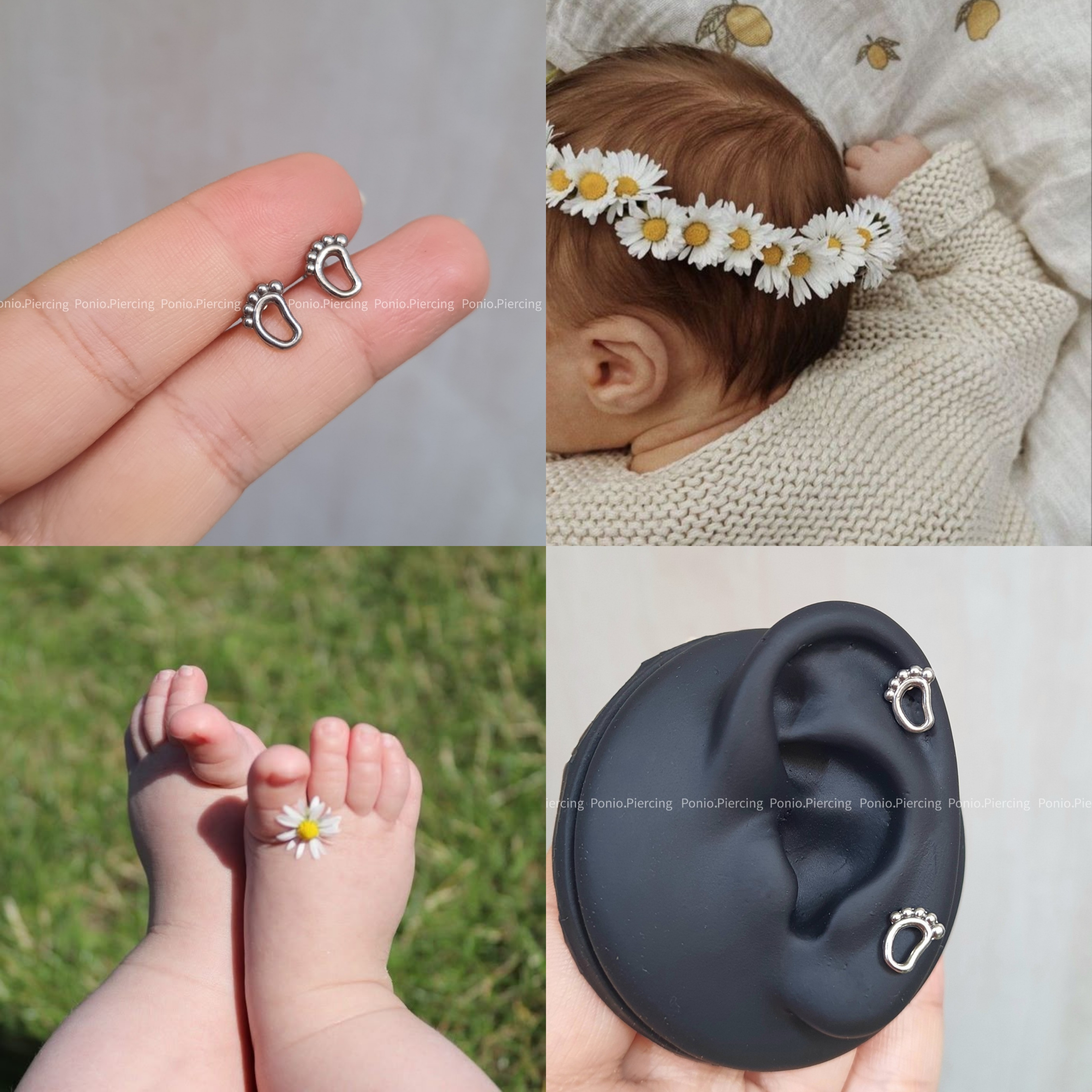 پیرسینگ گوش پای نوزاد