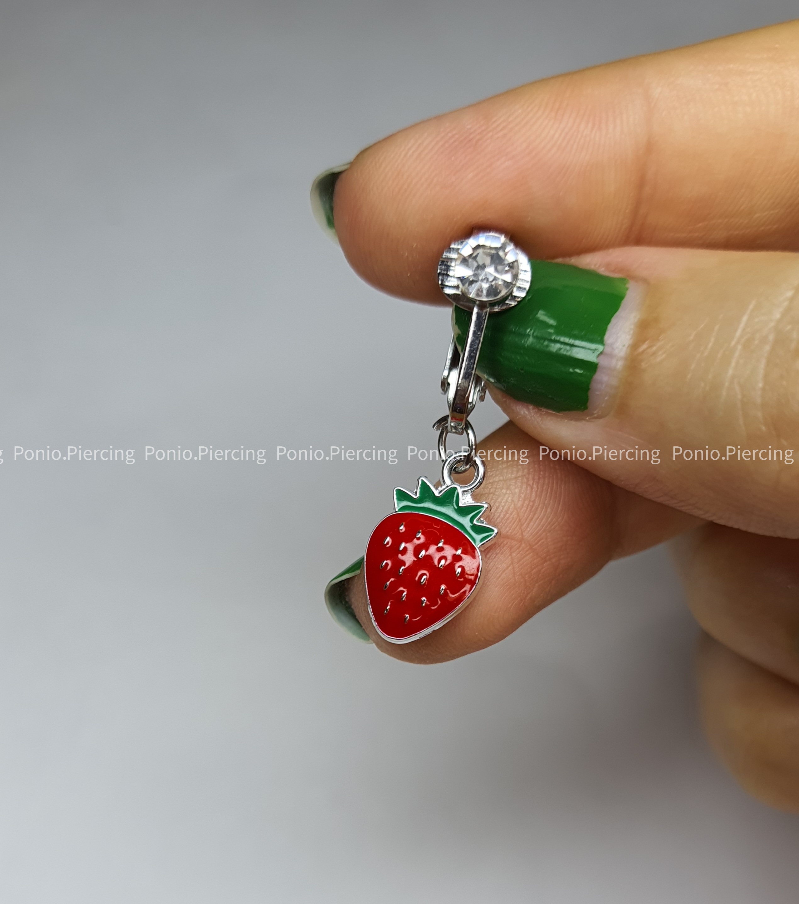پیرسینگ ناف فیک توتفرنگی 🍓